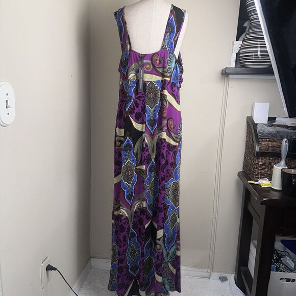NWT TAHARI Maxi Dress Purple Floral Rhinestone Bodice Size Small NEW - Picture 7 of 8